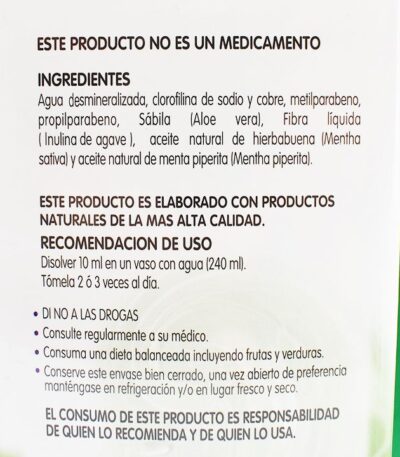 Clorofila Liquida Ultra Soya ingredientes
